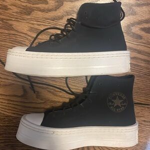 Converse Suede Platform High Tops - Womens 6.5